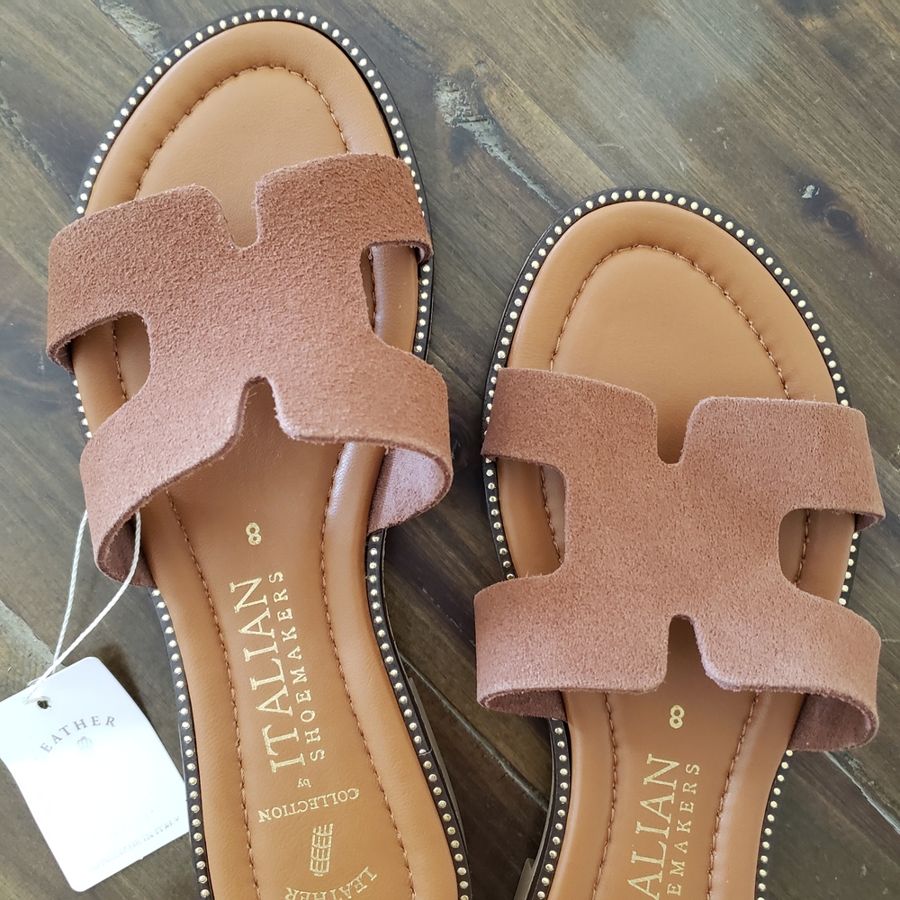 Italian Shoemakers Tan Slide Sandals - Picture 3 of 5
